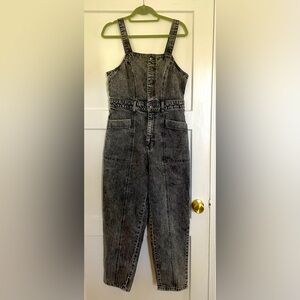 Women's Black Denim Overalls